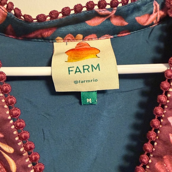 FARM Rio Forest Floral V-Neck Maxi Dress in Teal and Rust - Picture 7 of 7